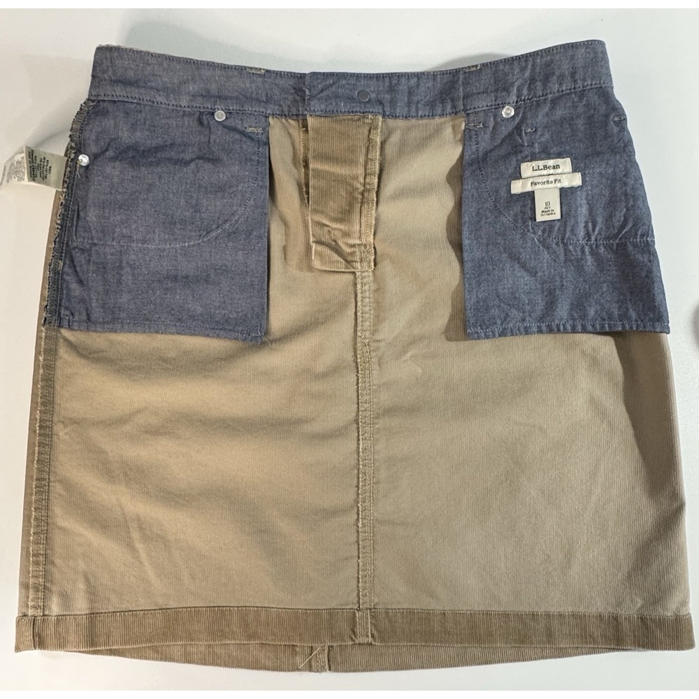 LL Bean Skirt Women's  Light Brown Corduroy Retro 5 Pocket Style Size 10 Petite - Picture 7 of 12